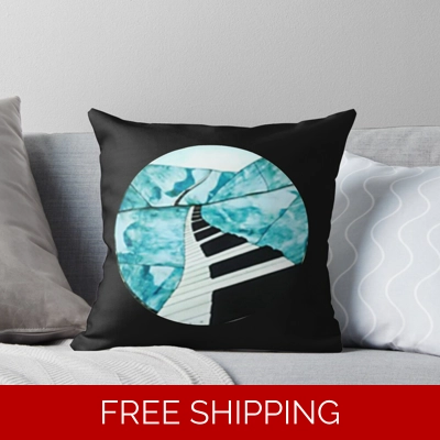 Pillow Case Black Piano window Logo Full